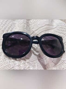 Karen Walker Super Duper Classic Black Women’s Sunglasses Exaggerated Frame